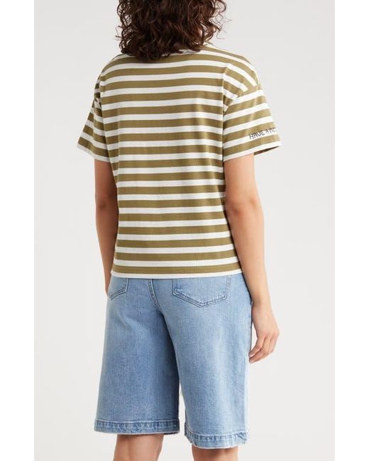 Scotch & Soda Gray Boxy Yarn Dye Stripe T-Shirt