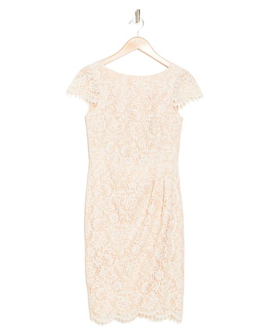 Vince Camuto Natural Lace Cap Sleeve Dress