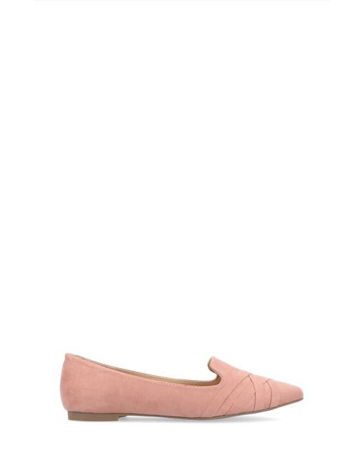 Journee Collection Pink Mindee Crisscross Toe Flat