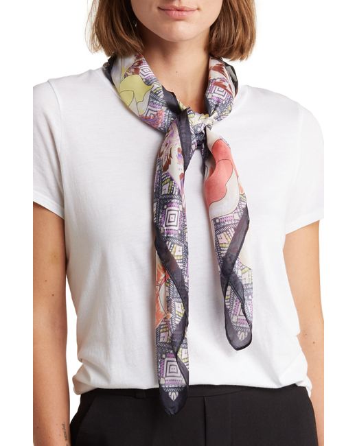 Vince Camuto Chase Satin Square Scarf in White Lyst
