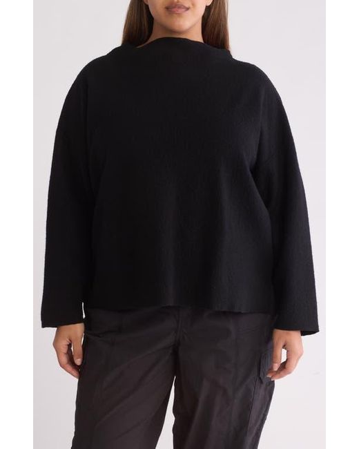 Eileen Fisher Black Boxy Wool Top