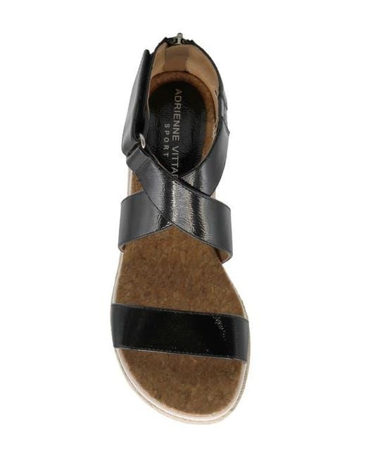 Adrienne Vittadini Black Cape Ann Wedge Sandal