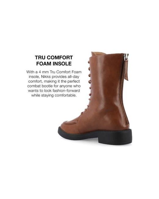 Journee Collection Brown Nikks Combat Boot