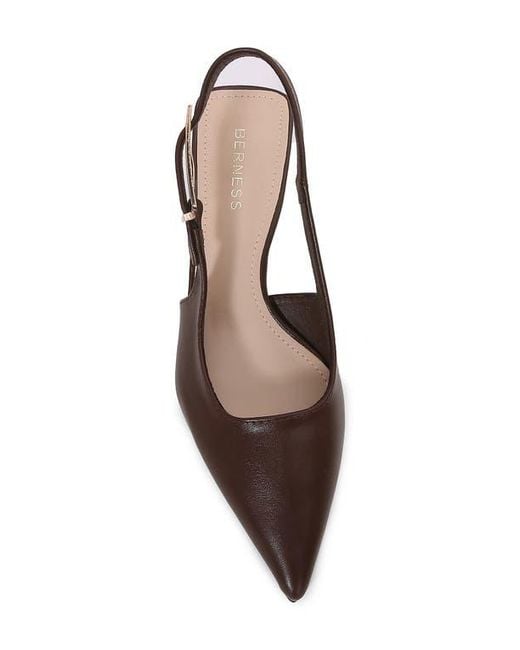 BERNESS Brown Cassandra Slingback Kitten Heel Pump
