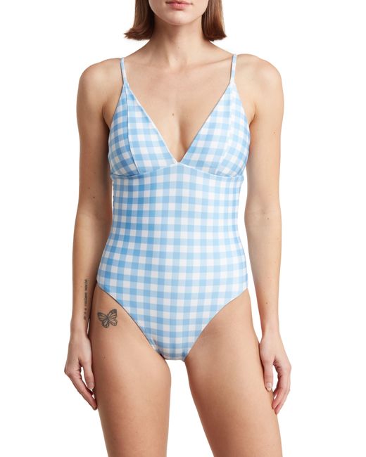 Becca Blue Gingham One-piece Swimsuit