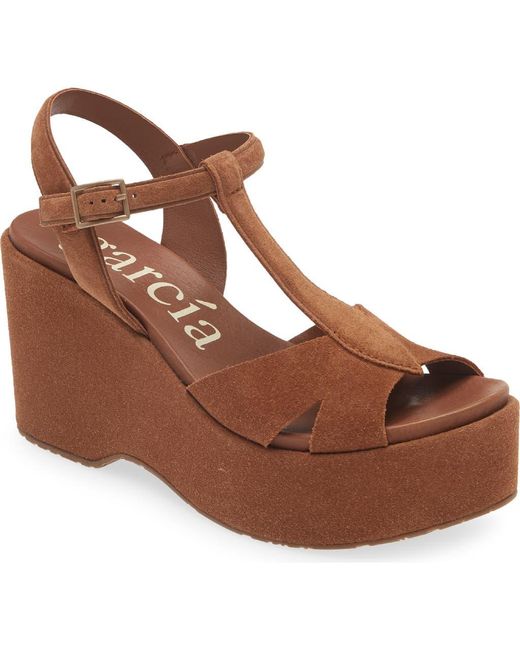 Pedro Garcia Brown Domiel Ankle Strap Platform Sandal