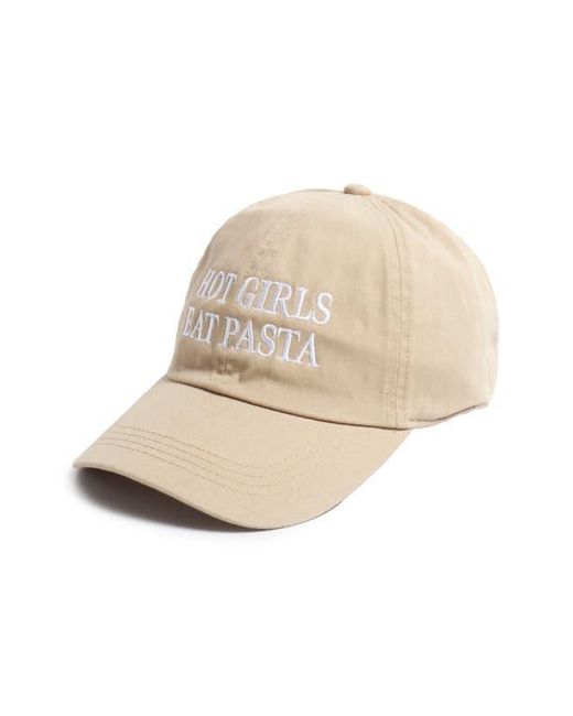 David & Young Natural Hot Girls Eat Pasta Cotton Baseball Cap