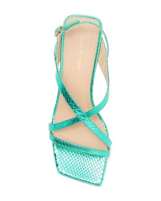 Stuart Weitzman Green Oasis 50 Kitten Heel Slingback Sandal