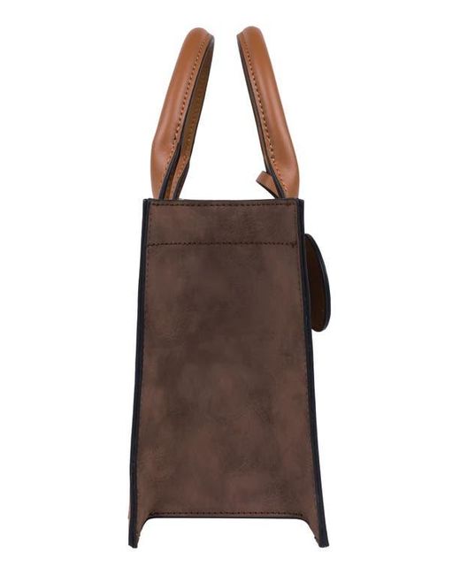 True Religion Brown Top Handle Box Tote Bag