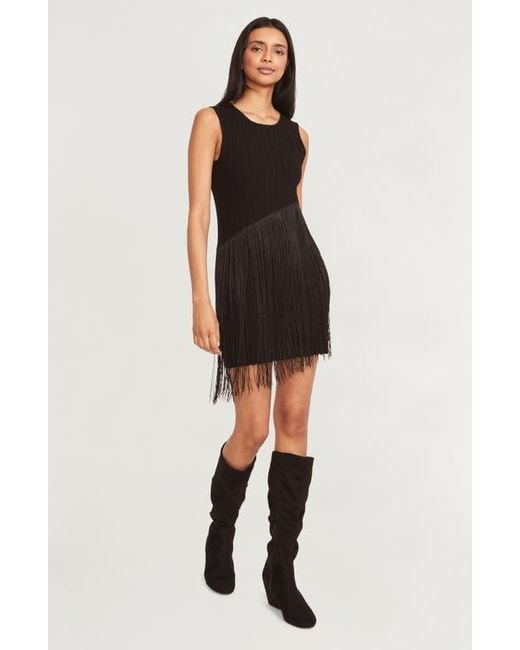 The Good Journey Black Fringe Minidress
