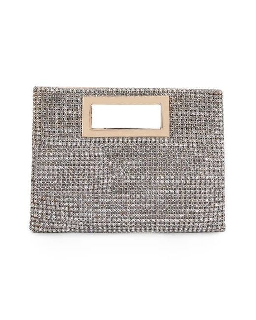 BERNESS Gray Rhinestone Rectangular Clutch