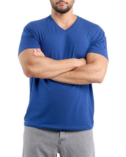 Xray Jeans Blue V-Neck Flex T-Shirt for men
