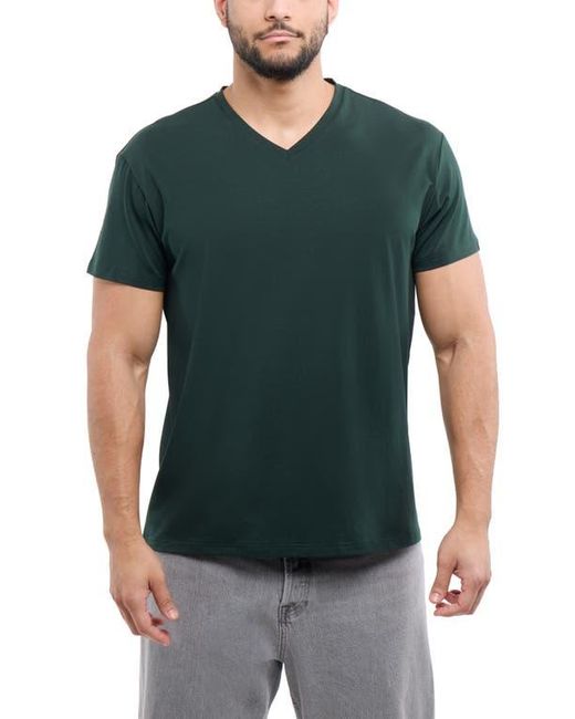 Xray Jeans Green Soft Cotton V-Neck T-Shirt for men