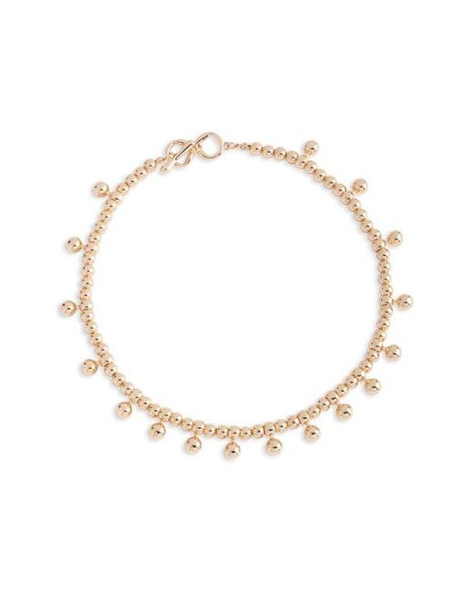 Open Edit White Beaded Orb Station Necklace