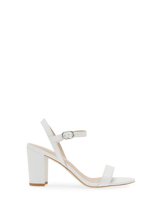Stuart Weitzman White Dancer 75 Block Heel Sandal