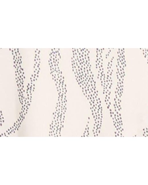 Maggy London White Abstract Print Asymmetric Midi Dress