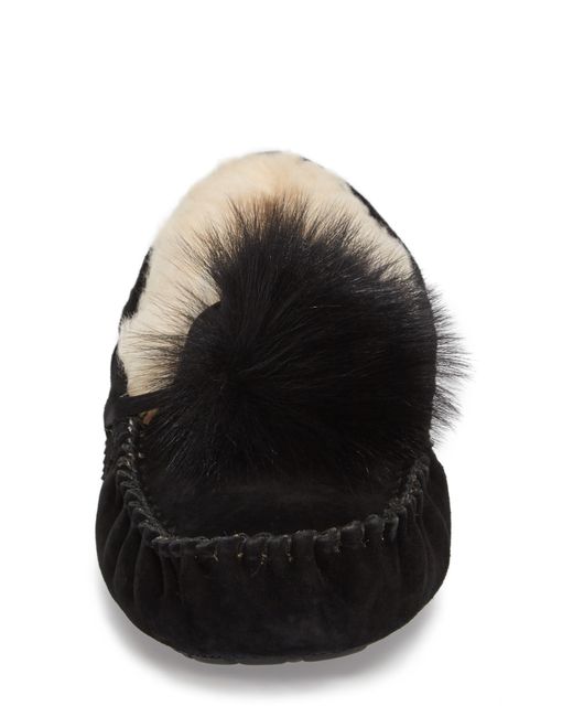 Dakota water resistant top genuine shearling pompom slipper