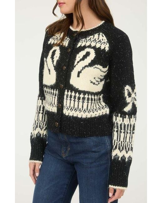 Blu Pepper Black Swan Button Cardigan