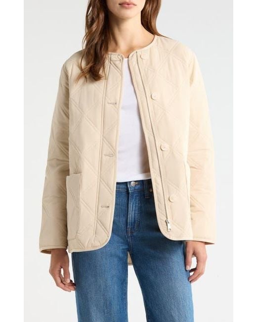 Caslon Natural Quilted Patch Pocket Jacket