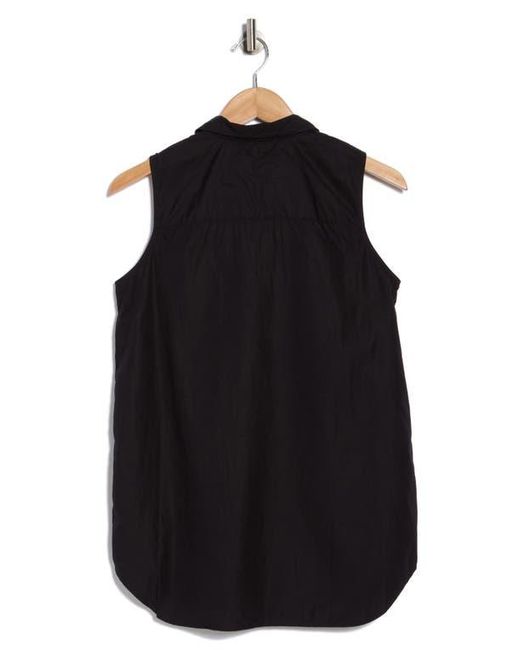Frank & Eileen Black Cotton Button-Up Top