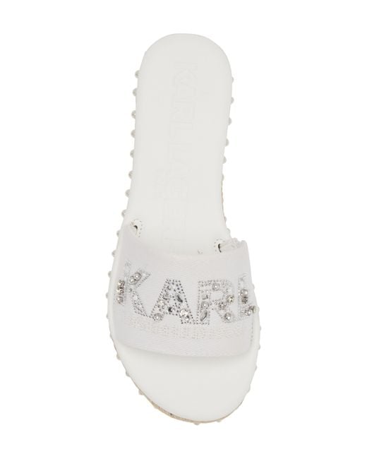 Karl Lagerfeld White Kamara Pearl Platform Sandal