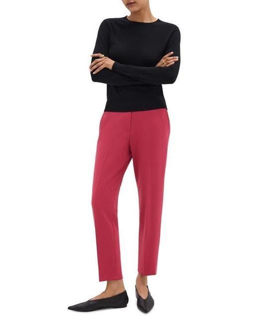 Theory Red Treeca Pull-On Trousers