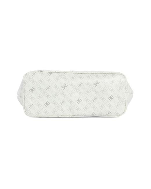 Sam Edelman White Harper Mongram Mini Shopper Tote & Pouch