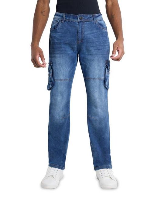 Xray Jeans Blue Slim Fit Cargo Pocket Denim Jeans for men