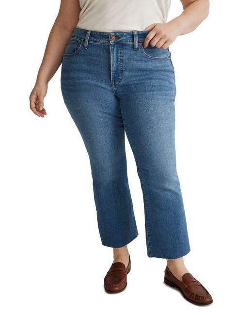 Madewell Blue Raw Hem Kick Out Crop Jeans