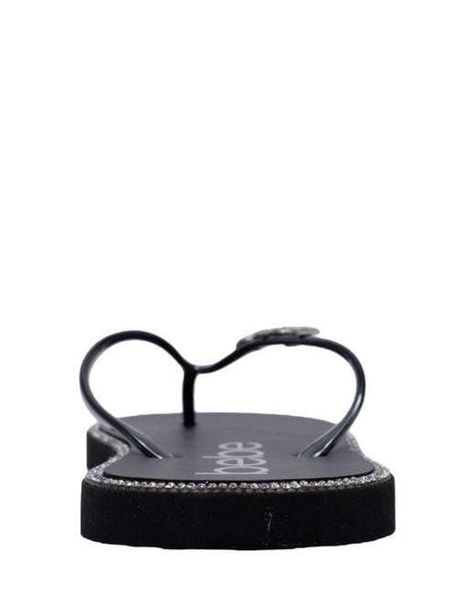 Bebe Gray Rhinestone Flip Flop