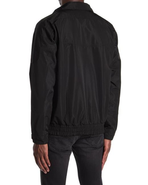Noize Black Bonded Poly Rain Bomber Jacket for men