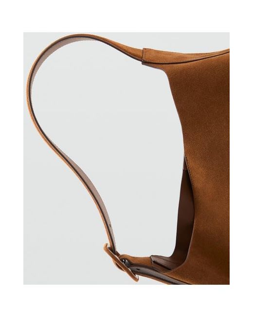 Mango Brown Large Suede Shopper Bag