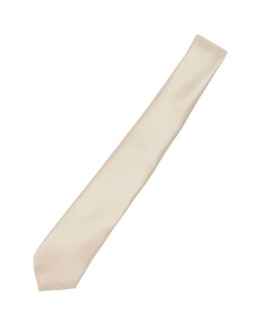 Con.struct White Solid Satin Tie for men