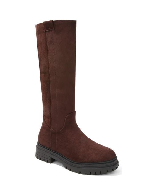 BERNESS Brown Fleece Lined Knee High Boot