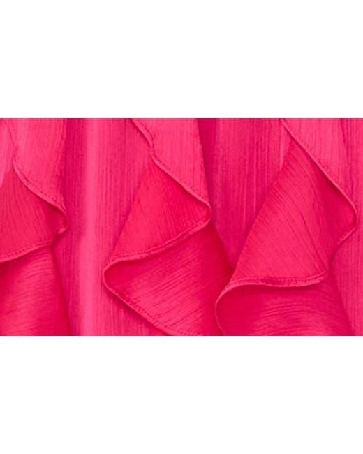 1.STATE Pink Ruffle Halter Dress