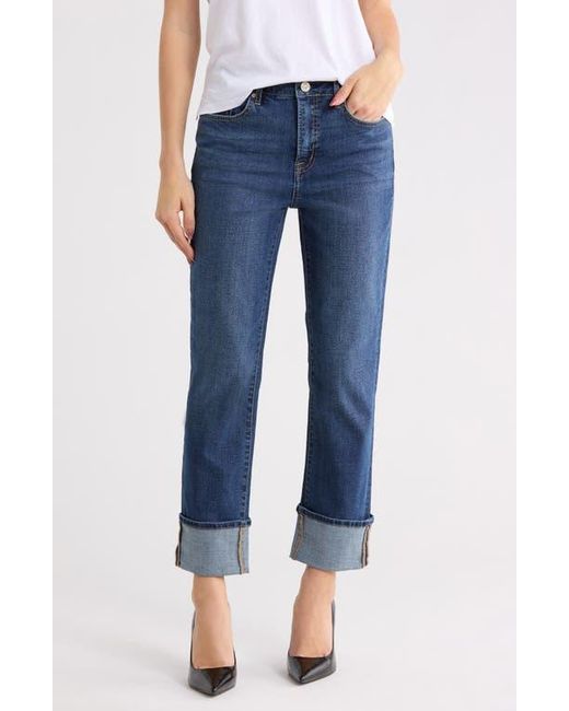 Seven7 Blue High Waist Cuffed Hem Jeans