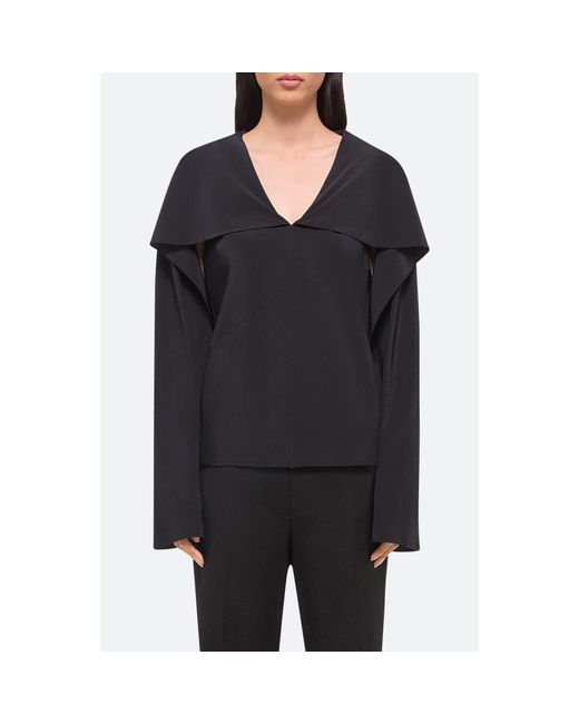 Helmut Lang Black Silk Scarf Top