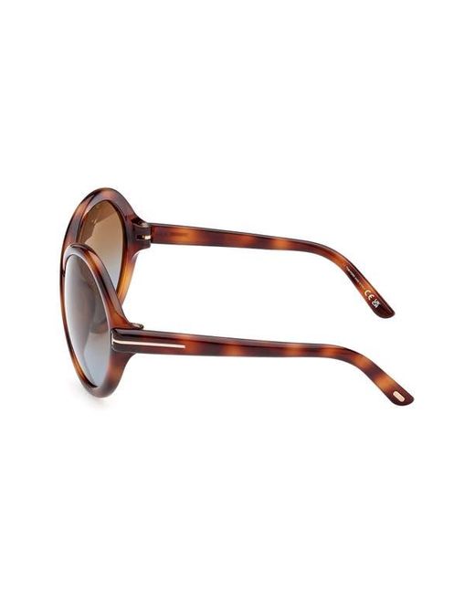 Tom Ford Brown 68Mm Gradient Butterfly Sunglasses