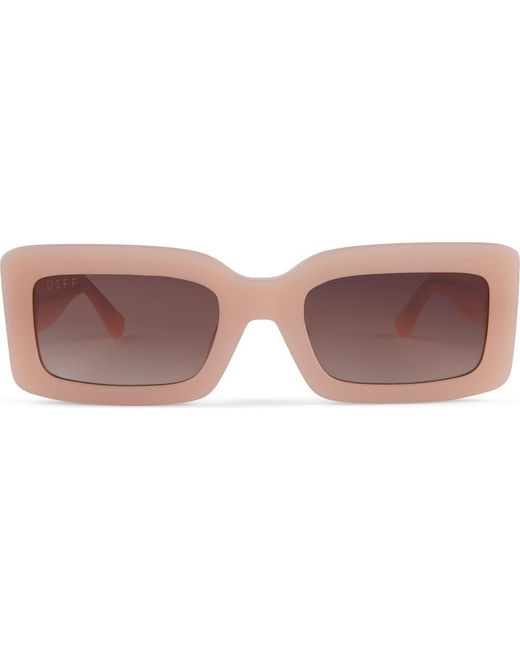 DIFF Pink Indy 51Mm Gradient Rectangular Sunglasses