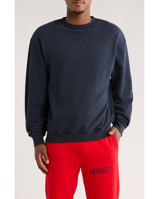 BOSS Men's Blue Albert Lounge Sweatshirt