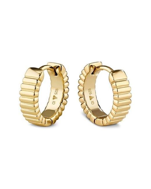DEVATA Metallic Rib Hoop Earrings