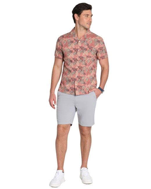 Jachs New York Pink Tropical Print Short Sleeve Button-up Shirt for men