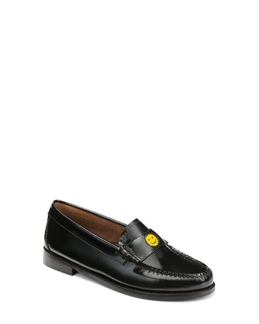 G.H.BASS Black Whitney Emoji Loafer