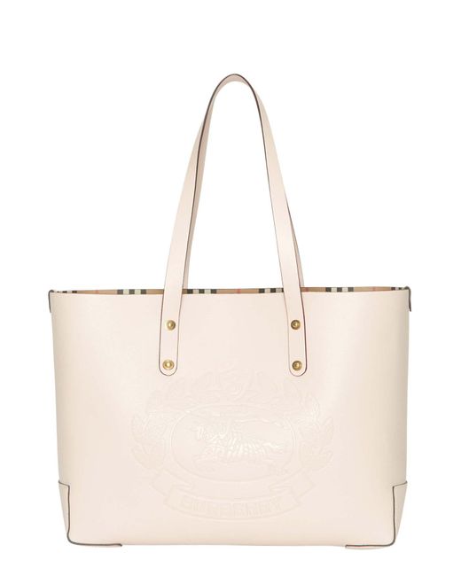 Burberry Multicolor Embossed Crest Small Leather Tote