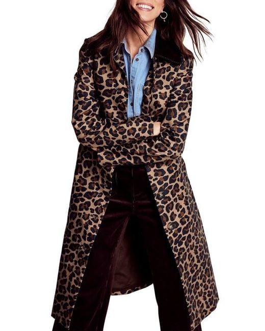 Boden Black Lancaster Print Mac Coat