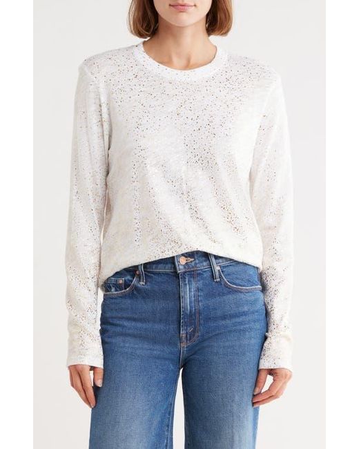 ATM White Metallic Cotton Slub Jersey Top
