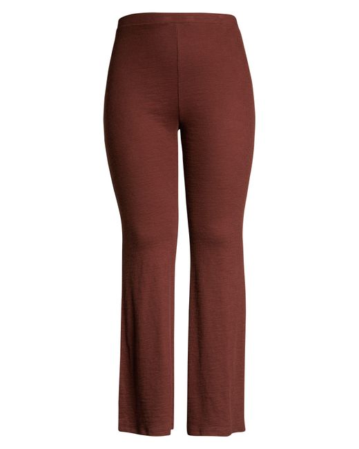 BP. Red High Waist Flare Cotton Blend Rib Pants In Brown Chocolate At Nordstrom Rack