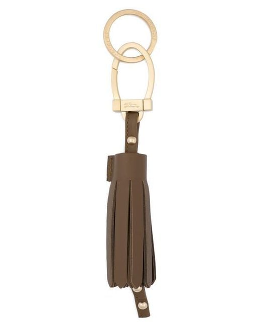 Longchamp White Tassel Key Ring