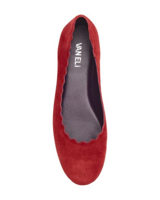 Vaneli Red Baird Scalloped Flat