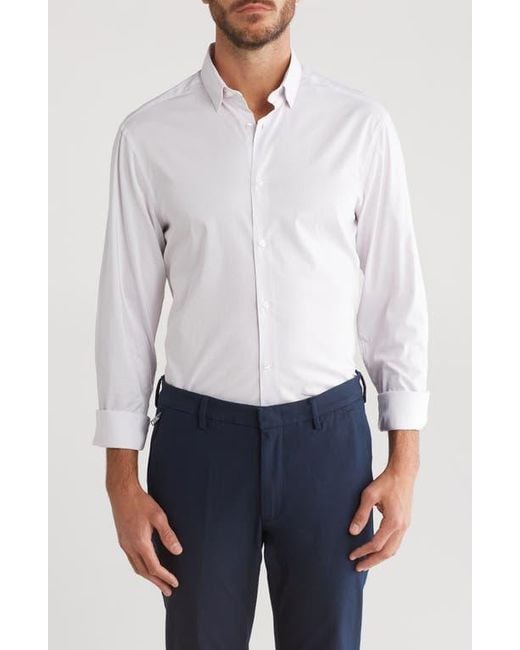 Calvin Klein All Season Stretch Slim Fit Button Up Shirt in White for Men Lyst